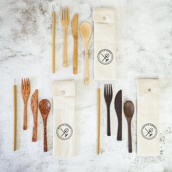 Handmade Wooden Cutlery Set Zero Waste Alternative to Bamboo