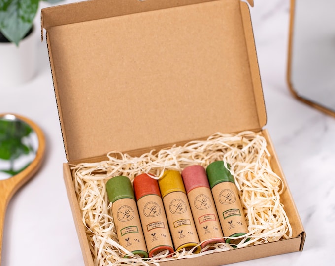 Organic Vegan Lip Balm Set: Natural Scents, Zero Waste