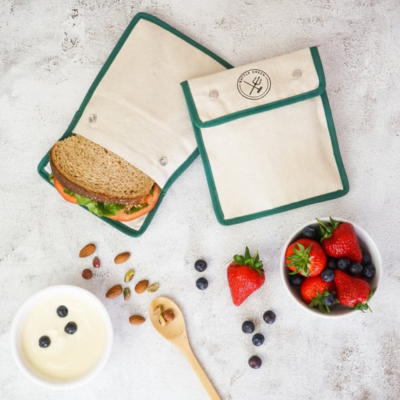 Bolsa de almuerzo Bolsa de refrigerio reutilizable hecha con materiales  reciclados Bolsa de sándwich para el almuerzo de la escuela o el trabajo -   España