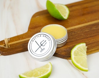 Baume à lèvres naturel citron vert boîte de 15 g - Baume à lèvres végétalien bio - Beurre à lèvres sans plastique - Baume à lèvres écologique en boîte