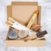 Zero Waste Travel Kit - Plastic Free Gift Box Including Bamboo Cutlery Set, Bamboo Toothbrush, Wooden Comb and Shampoo Bar 