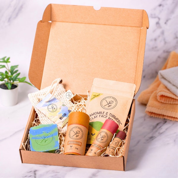 Natürlicher Schönheitskorb - Umweltfreundliches Self Care Kit - Veganes Kosmetik Geschenk Set - Bad und Körper Geschenk Set - Home Spa Kit