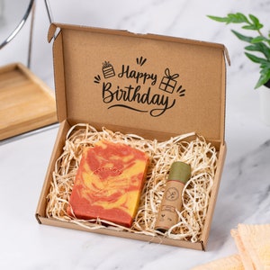 Natural Soap and Lip Balm Gift Set Happy Birthday Eco Friendly Vegan Letterbox Gift Birthday Gift Present Zero Waste Plastic Free image 1