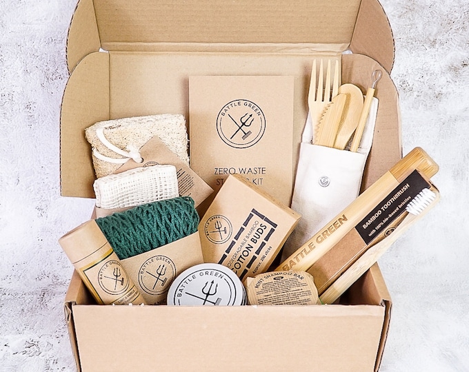 Large Zero Waste Eco-Friendly Gift Box: Natural Self-Care Kit with Plastic-Free Essentials