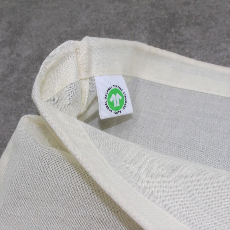 Reusable Bread Bag GOTS Certified Organic Bread Bag Bakery Bag for Breads Loaf Bag Bread Sack Bread Pouch image 3
