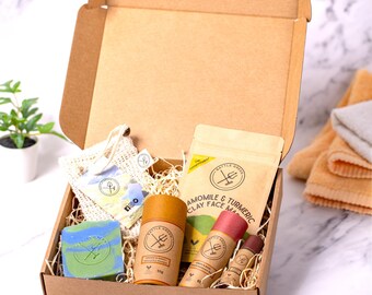 Cesta de belleza natural - Set de regalo vegano para el baño y el cuidado corporal