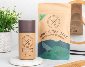 Mint & Tea Tree Natural Dry Shampoo: Vegan, Plastic-Free, Refillable Powder