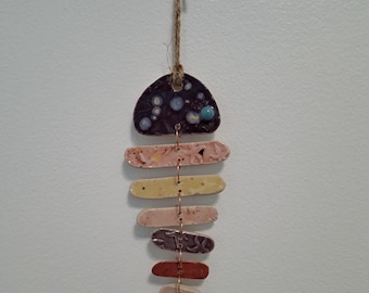Handgemachter Keramikfisch - Wandbehang Kunst