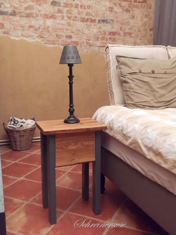 grey and oak lamp table
