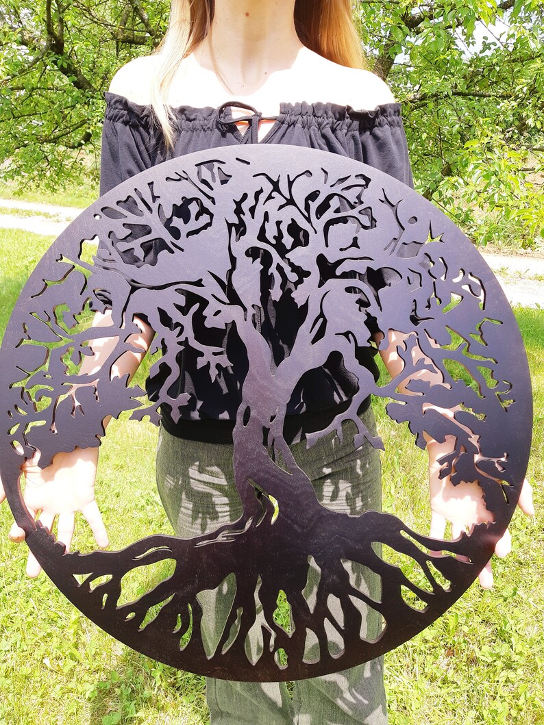 Celtic Tree Of Life Large Rustic Wooden Wall Decor Viking Etsy