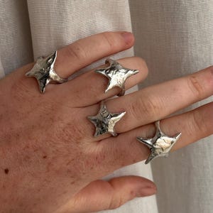 Wonky Star Ring | Handmade Soft Solder Jewellery, Artisan Jewellery, Organic Whimsigoth, Fairycore