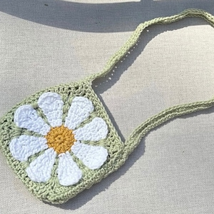 Retro Daisy Square Pattern Floral Granny Square DIY Crochet Flower Afghan Vintage-Inspired Boho Decor image 7