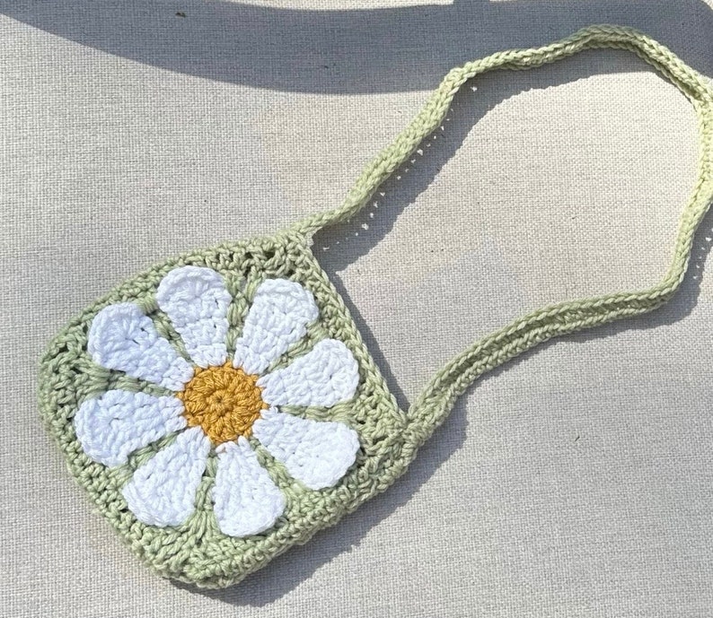 Retro Daisy Square Pattern Floral Granny Square DIY Crochet Flower Afghan Vintage-Inspired Boho Decor image 7