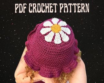 Flower Bucket Hat Crochet Pattern | Retro Daisy