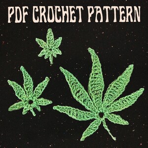 Hemp Leaf Crochet Pattern, 3 Sizes (Digital Download)