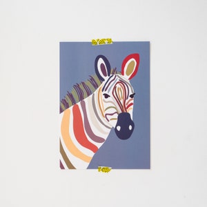 Zebra poster // earth tones // abstract // safari // jungle // nature // gift idea image 3