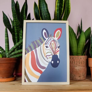 Zebra poster // earth tones // abstract // safari // jungle // nature // gift idea image 4