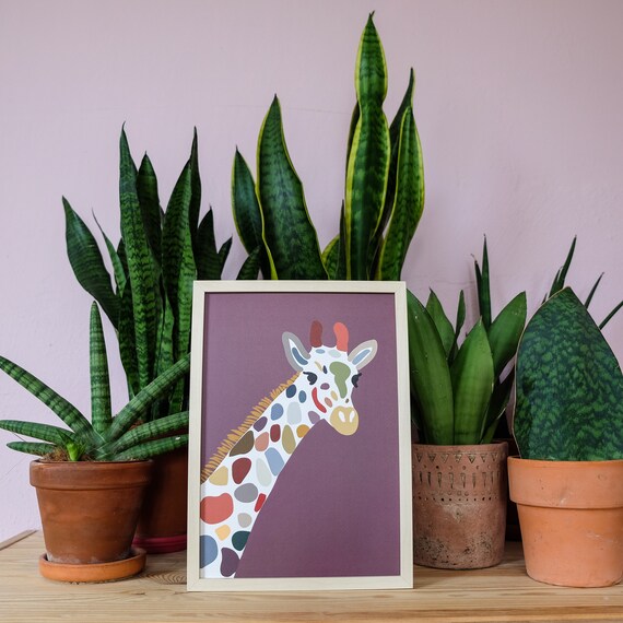 Giraf poster // aardetinten // abstract // safari // jungle // natuur // cadeauidee