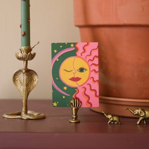 Sole e luna // allegoria del giorno e della notte // cartolina A6