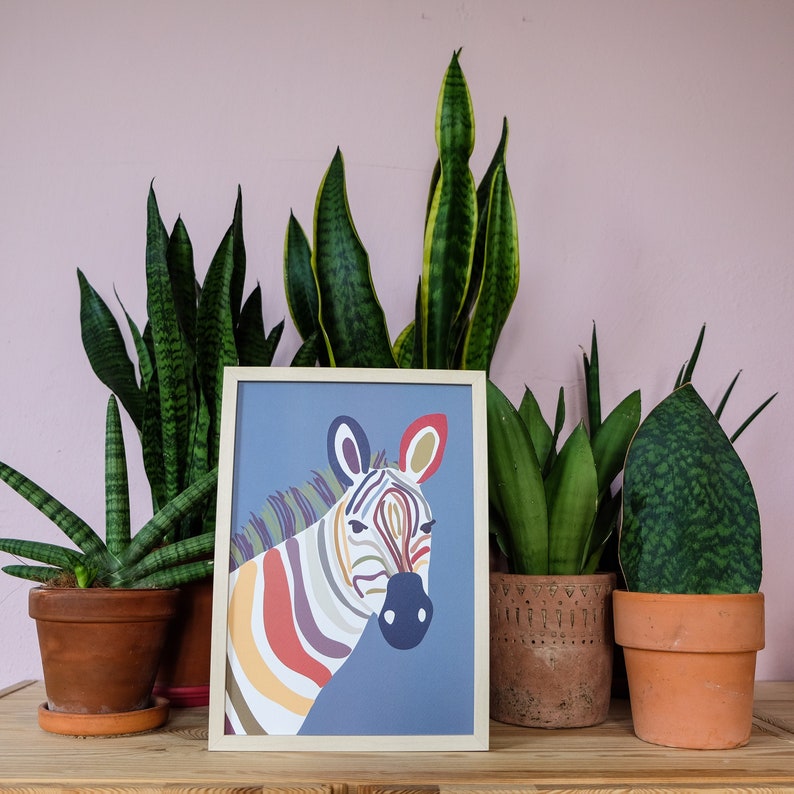 Zebra poster // earth tones // abstract // safari // jungle // nature // gift idea image 1