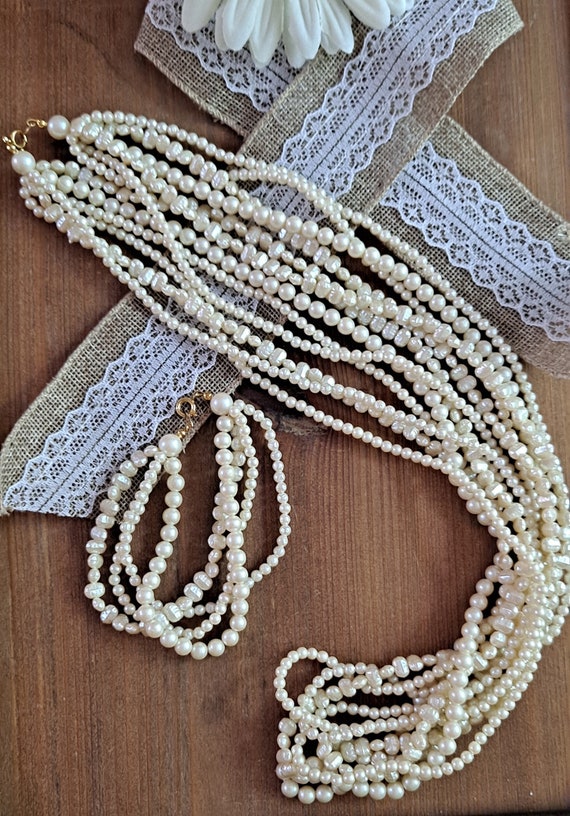 Vintage Trifari Freshwater Pearl Necklace and Brac