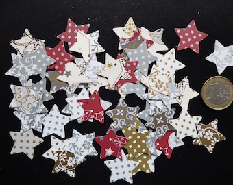 50 handgestanzte Sterne Papiersterne bunt Tischdeko Streuteile klein
