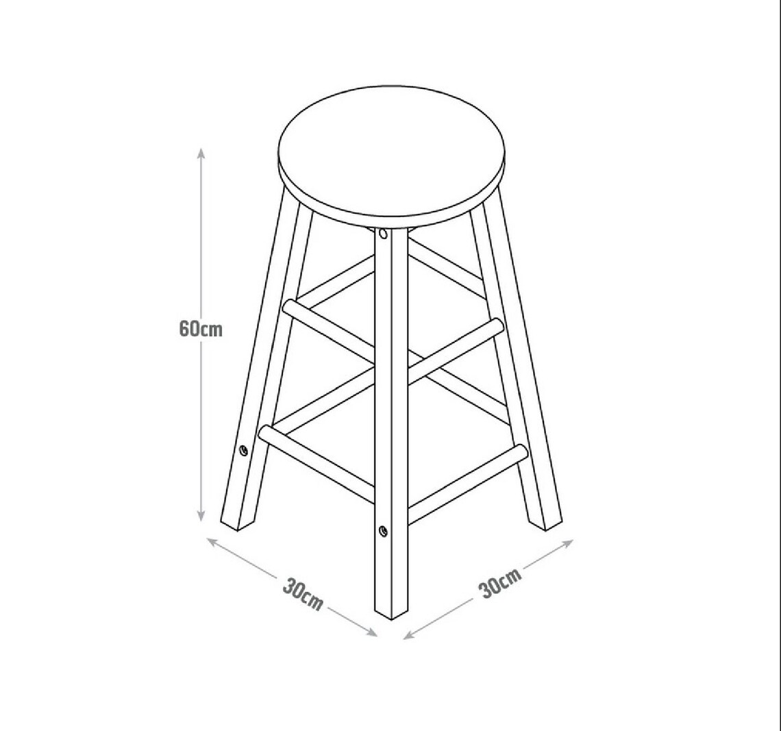 2 X Hand Painted Top Wooden Bar Stools Light Grey Etsy
