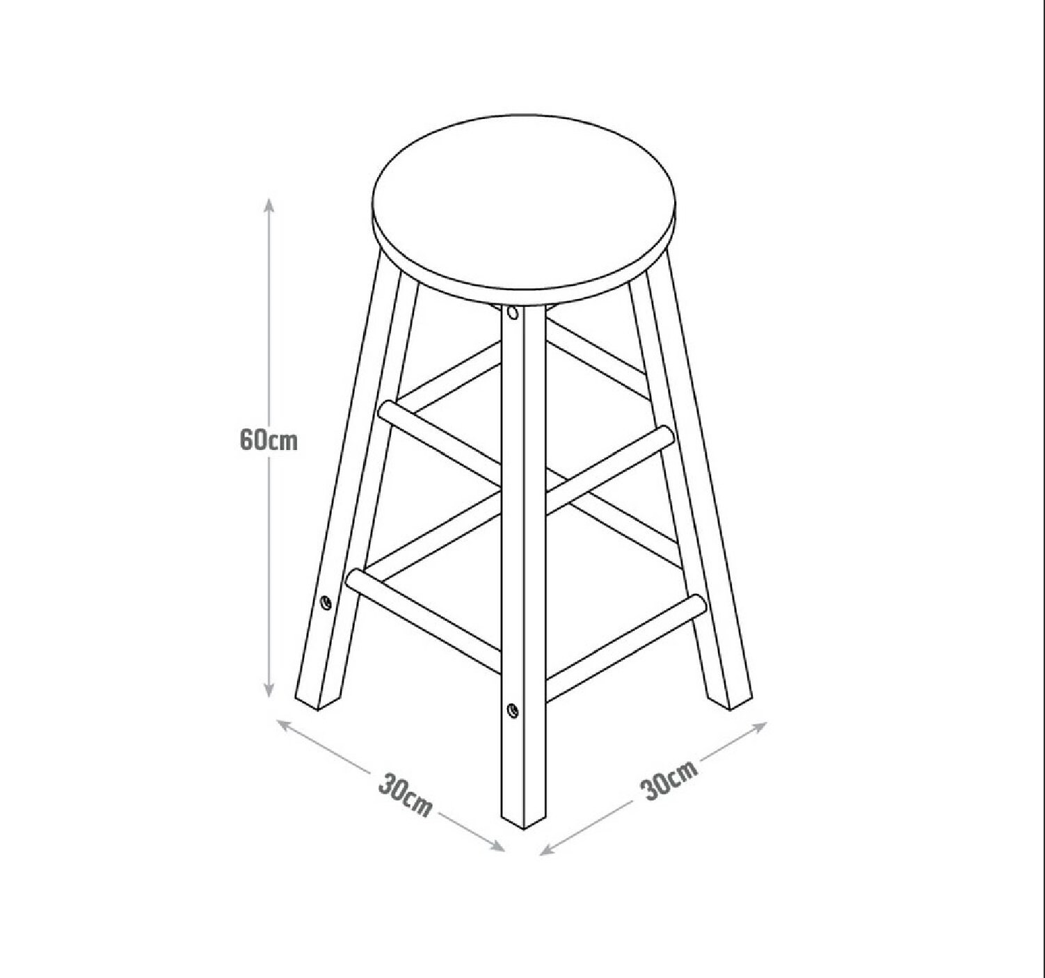 2 X Hand Painted Top Wooden Bar Stools Light Grey Etsy