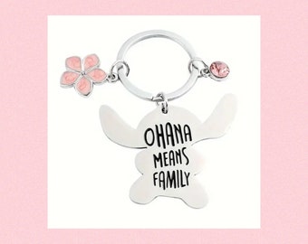 Disney Stitch Ohana Inspired Keychain FREE SHIPPING!