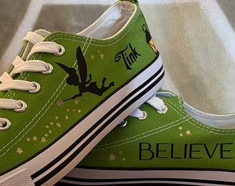 Tinkerbell Inspired Chuck STYLE Sneakers FREE Shipping!!! Many Colors!