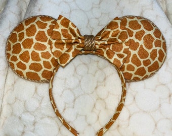 Disney Inspired Minnie Mouse Ears Giraffe Animal Print Animal Kingdom FREE Shipping