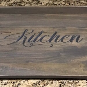 Beautifully Handcrafted Tray Style 30 Inch Stovetop Cover/Noodle Board Engraved Wood with Blessed, Gather, Farmhouse, Country Kitchen image 3