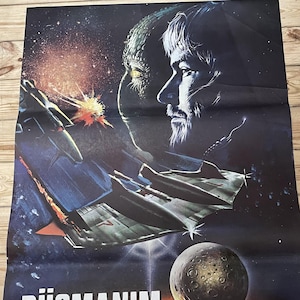 1985 Mina enemiga. Póster de película de ciencia ficción de los años 80. Póster original de una hoja de película. Cartel de época. Obra de arte. Arte cinematográfico. Cartel retro. Ilustraciones del cartel