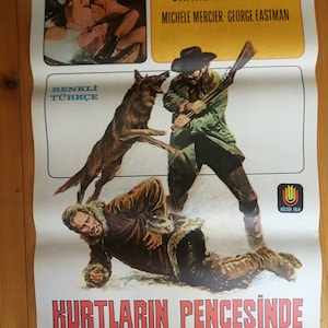 The Call of the Wild 1972 Póster original de la película Turkih. Charlton Heston Vintage Movie Poster.