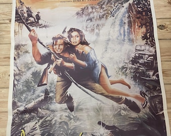 1984 Romancing The Stone. Original One Sheet Movie Poster. Vintage Poster. Artwork. Film Art. Adventure Movie Poster. Poster Artwork.