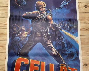 1984 The Executioner. Original One Sheet Movie Poster. 1970s Cult Turkish Movie Poster. Action Movie Poster. Vintage Poster. Grindhouse