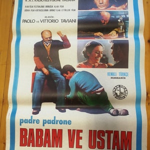 Padre Padrone Original Turkih Movie Poster. Póster de película vintage.