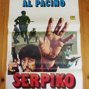 1973 Serpico Original Turkish movie One Sheet Poster. Al Pacino Unique Artwork Movie Poster
