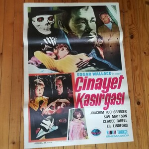 1968 El cartel vintage original de The Zombie Walks Edgar Wallace. Cartel de película de terror vintage.