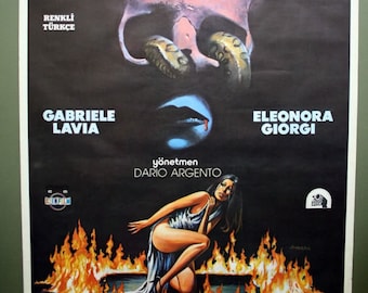 Inferno Dario Argento&#39;s Vintage Turkish Movie Poster 1980 Rare Horror Movie Poster