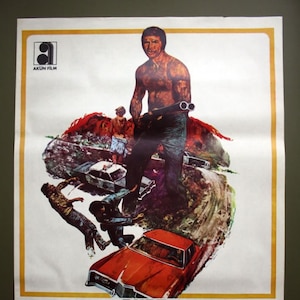 1973 White Lightning Vintage Turkish Movie Poster Burt Reynolds