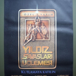 Star Wars Edition Versión "A" 1996 Póster original de la película Turkih. Póster de película vintage.