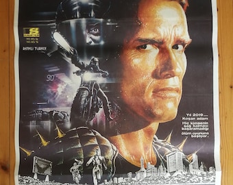 ポスター　アート　映画　トルコ ランニングマン オリジナル トルコ映画ポスター。1987 年アーノルド