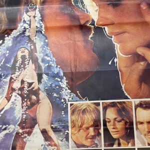 1977 Lo profundo. Póster original de una hoja de película. Cartel de época. Obra de arte. Arte cinematográfico. Ilustraciones del cartel. Póster de película de aventuras de los años 70.