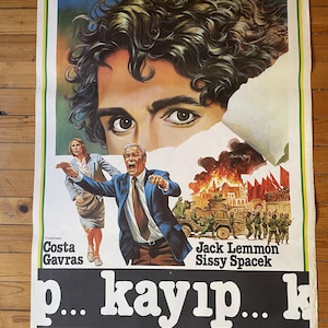 Cartel de película turca original de 1982 que falta. Cartel de película dramática vintage. Jack Lemmon