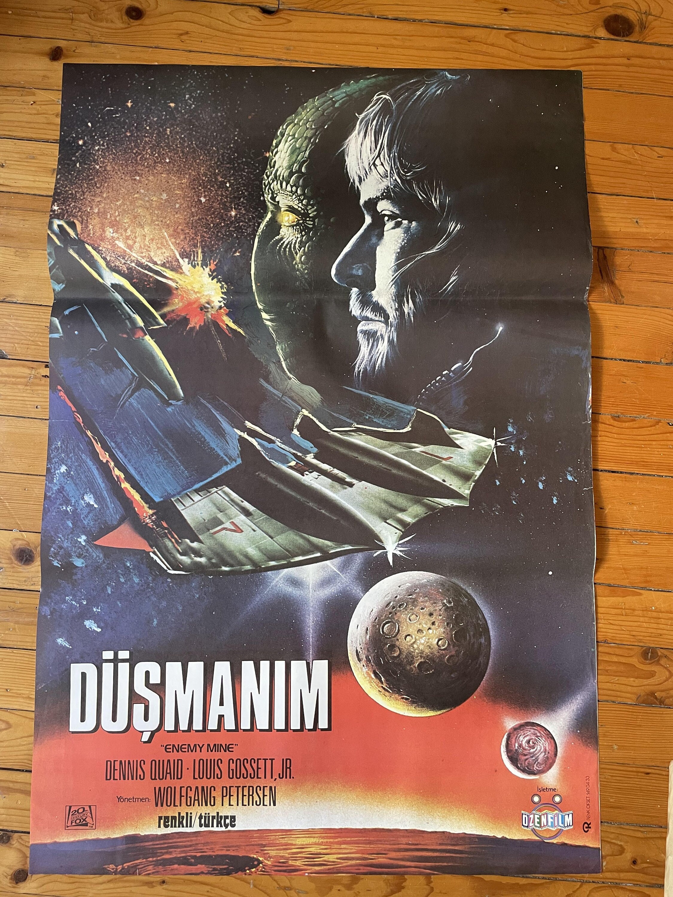 1985年 エネミー・マイン オリジナルトルコ映画ポスター。ビンテージ