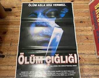 Halloween: The Curse of Michael Myers, 1995 Original Turkish Movie Poster, Vintage Horror Movies Poster,