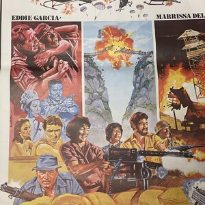 1981 Atacar y destruir. Póster original de una hoja de película. Cartel de época. Obra de arte. Arte cinematográfico. Ilustraciones del cartel. Década de 1980. Cartel de película de acción.