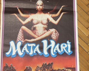 Mata Hari 1985 Vintage Turkish Movie Poster War Movie Spy 1980's Action Movie