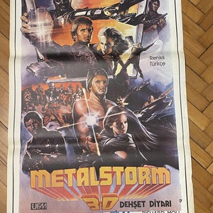 Metalstorm Unique Vintage Turkish Movie Poster 1983 Action movie 1980&#39;s Sci-fi Desert planet